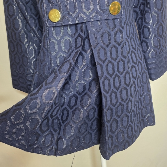 Merona Collection Womens Navy Blue Coat With Gold Buttons Size Small - Picture 4 of 6